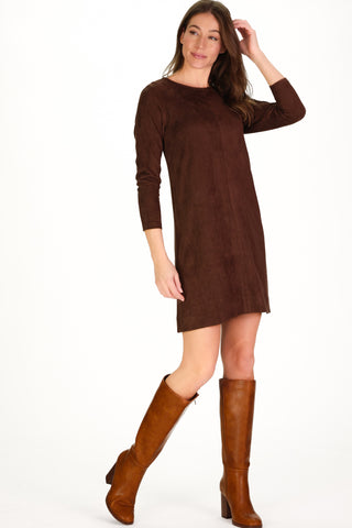Suede Liberty Dress in Chicory