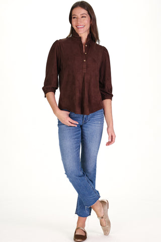 Suede Mekenzie Top in Chicory