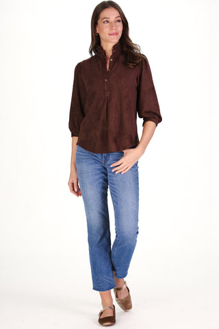 Suede Mekenzie Top in Chicory
