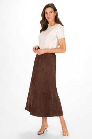Sullivan Skirt in Chicory Suede