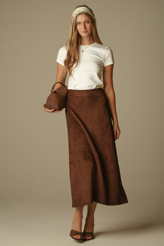 Sullivan Skirt in Chicory Suede