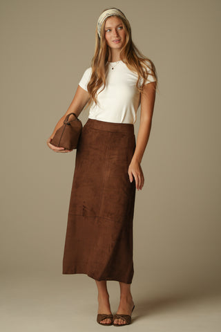 Sullivan Skirt in Chicory Suede