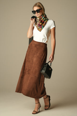 Sullivan Skirt in Chicory Suede
