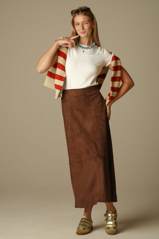 Sullivan Skirt in Chicory Suede
