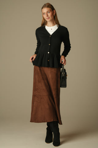 Sullivan Skirt in Chicory Suede