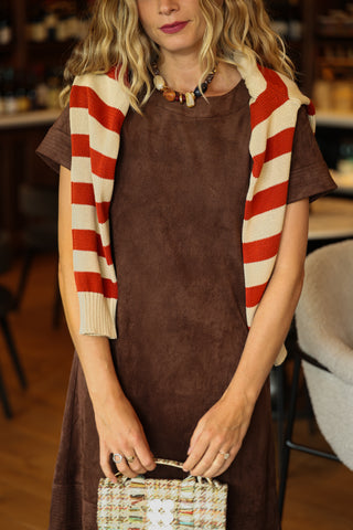 Tallie Dress in Chicory Suede