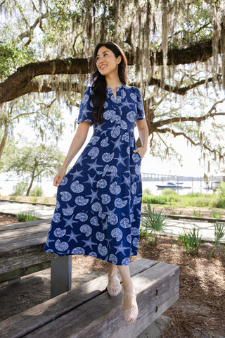 Taryn Dress in Marine Mosaic