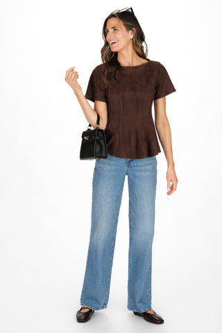 Tate Top in Chicory Suede