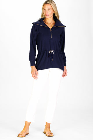 Terra Quarter Zip in Navy SuperSoft