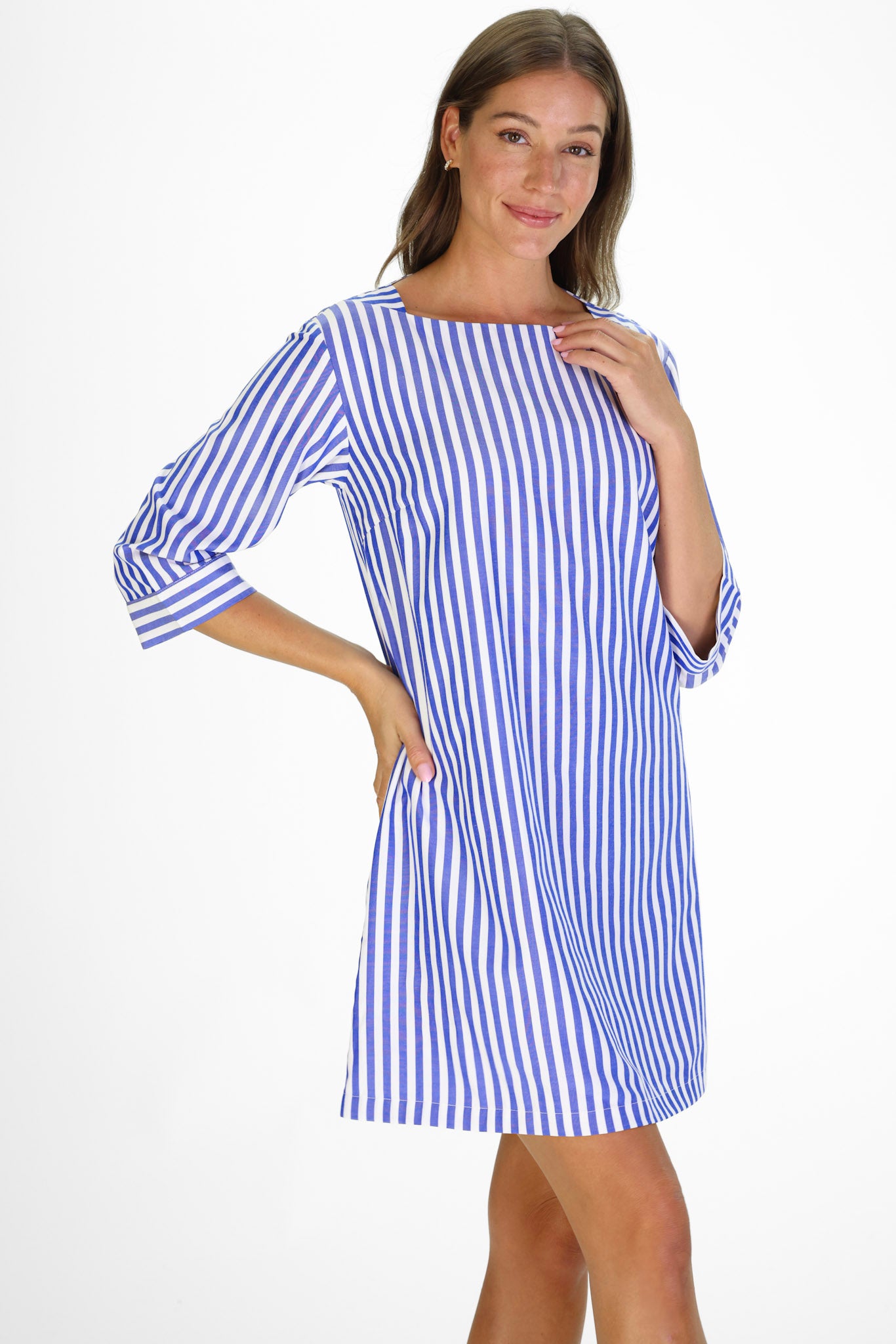 Tilda Dress in Dazzling Blue Stripe M Tilda Dress in Dazzling Blue Stripe M