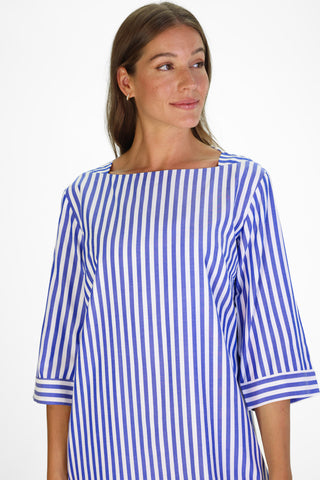 Tilda Dress in Dazzling Blue Stripe
