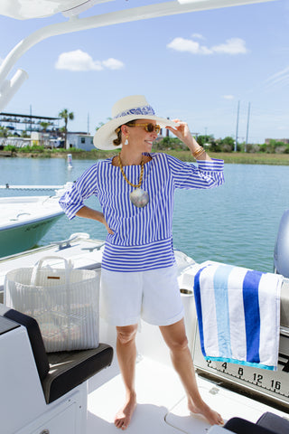 Tilda Top in Dazzling Blue Stripe