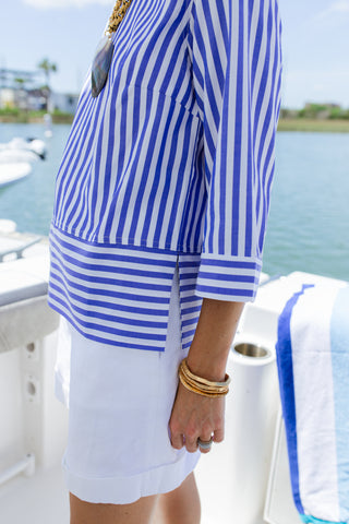 Tilda Top in Dazzling Blue Stripe