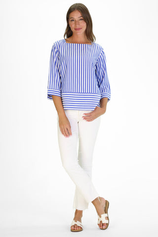 Tilda Top in Dazzling Blue Stripe