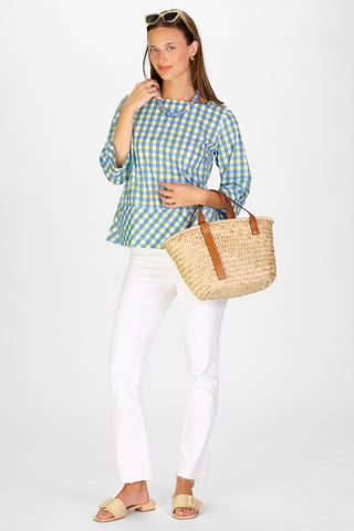 Tilda Top in Green & Blue Gingham