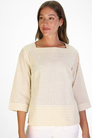 Tilda Top in Tan Stripe
