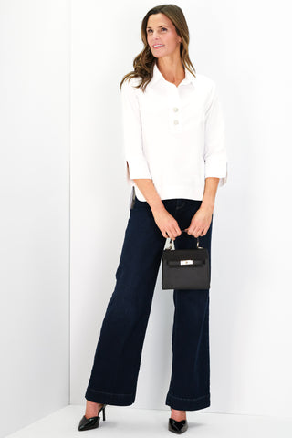 Toni Top in White Oxford