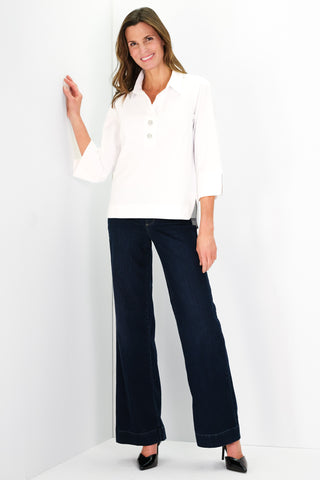 Toni Top in White Oxford
