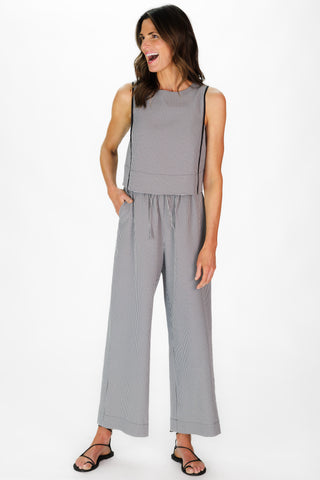 Mauri Pant in Black Mini Gingham Seersucker