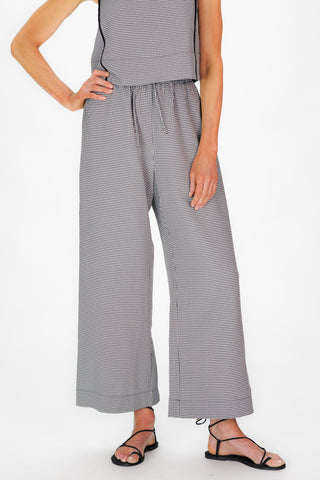 Mauri Pant in Black Mini Gingham Seersucker