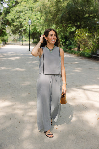 Mauri Pant in Black Mini Gingham Seersucker