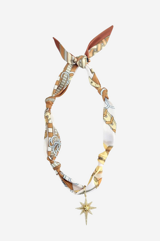 Tulum Scarf Necklace in Gold