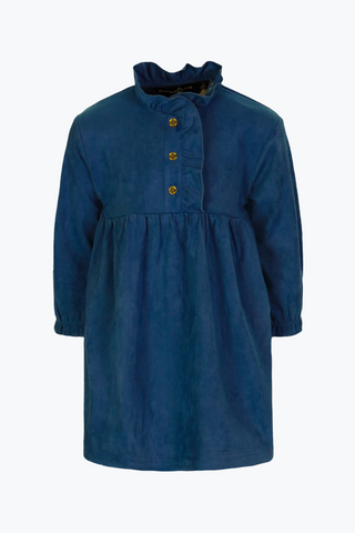 Girls Dasher Dress in Blue Suede