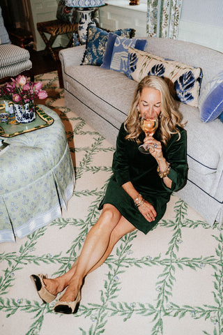 Victoria Dress in Spruce Corduroy