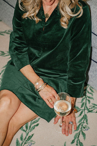 Victoria Dress in Spruce Corduroy