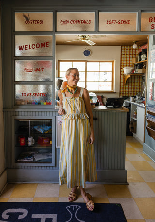 Wesley Dress in Charleston Sunset Stripe