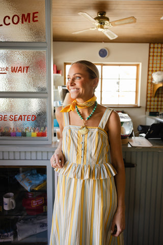 Wesley Dress in Charleston Sunset Stripe