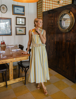 Wesley Dress in Charleston Sunset Stripe