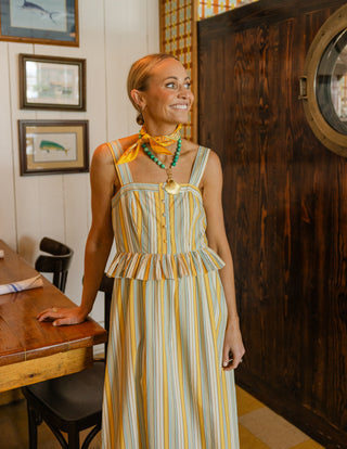 Wesley Dress in Charleston Sunset Stripe