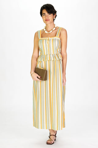 Wesley Dress in Charleston Sunset Stripe