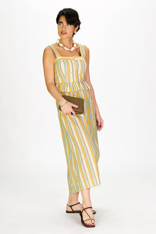 Wesley Dress in Charleston Sunset Stripe