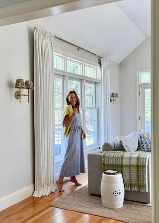 Wesley Dress in Navy Embroidered Gingham