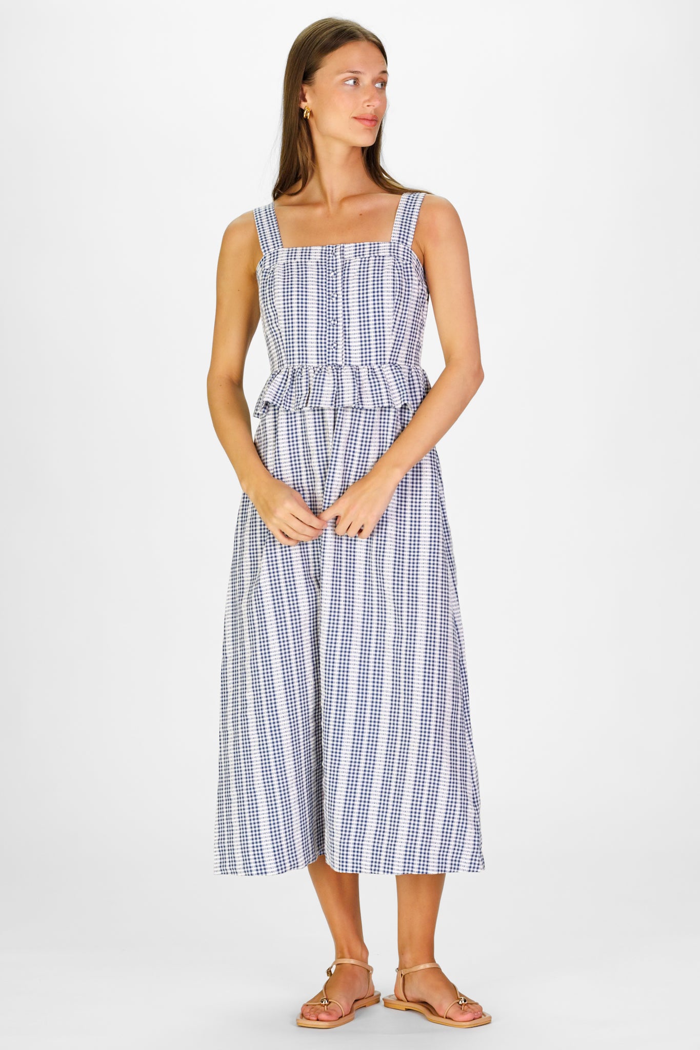 gingham embroidered dress DAISY EMBROIDERED GINGHAM MINI DRESS