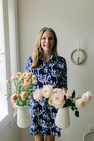 Ashlynn Dress in Navy Painted Flower