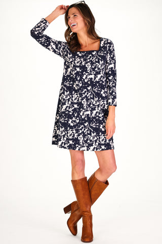 Erin Dress in Inky Blooms