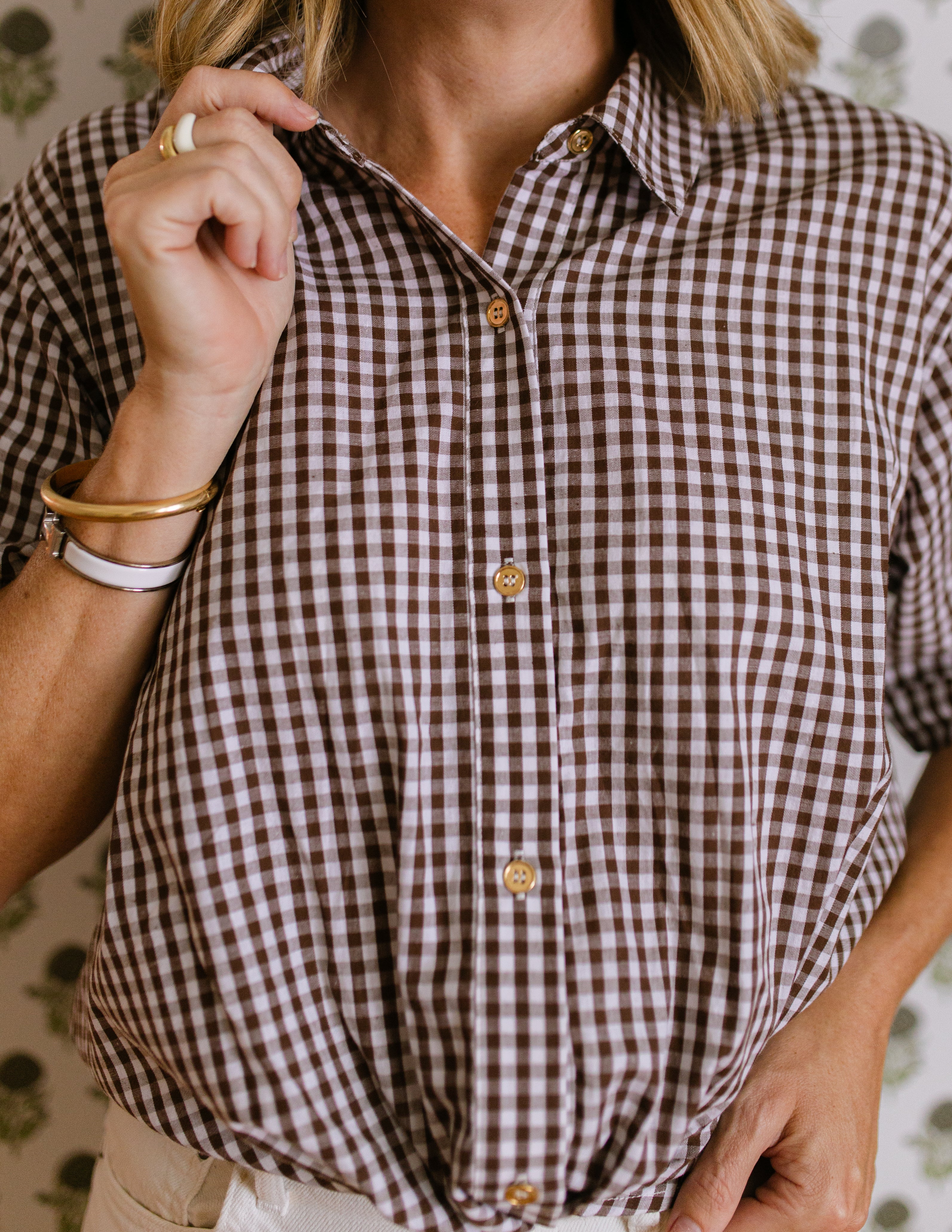 Livvy Top in Brown Gingham XS Livvy Top in Brown Gingham XS