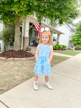 Girls Tawny Twirl Dress in Umbrella Sky