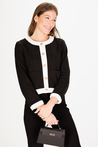 Lalaine Lady Jacket in Black & Cream SuperSoft