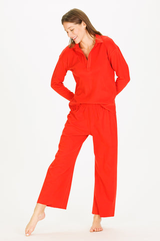 Cropped Peri Pant in Red SuperSoft