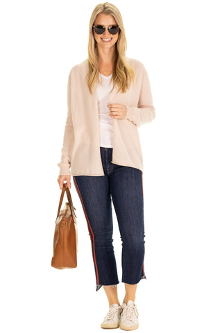 Maeve Cashmere Mini Duster in Oatmeal Shimmer