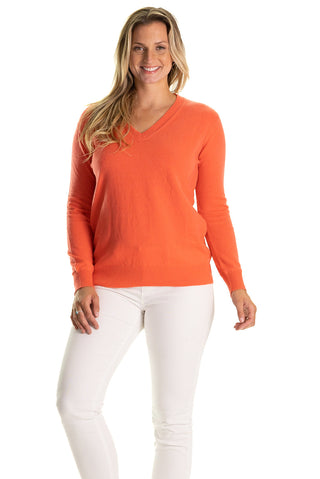 The Everyday V Neck in Coral