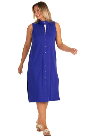 The Midi Kerry Dress in Bright Blue