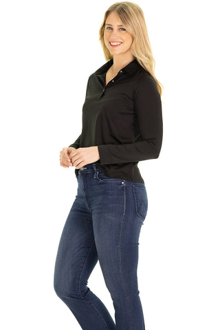 The Active Alana Long Sleeve Tunic in Black