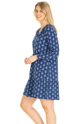 The Meredith Dress in Blue Vine