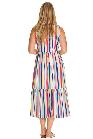 The Delphine Dress in Boardwalk Stripe