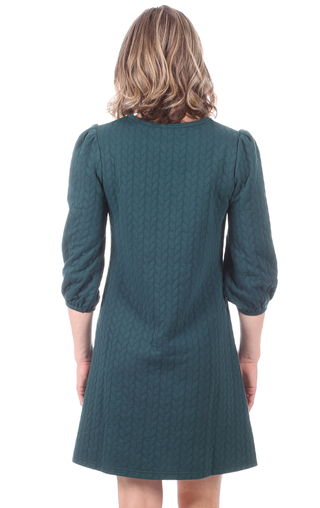 Alaina Dress in Green Cable Knit